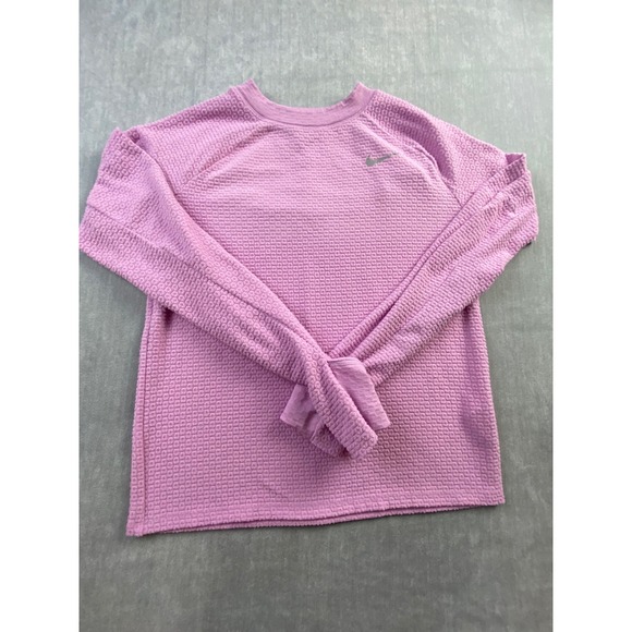 Nike Tops - Nike Running Dri-FIT Purple Textured Honeycomb Long Sleeve Training Top Womens S